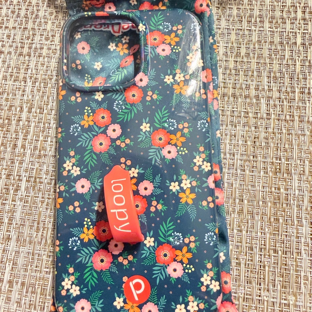 Loopy Case Floral Phone Case - Navy and Coral